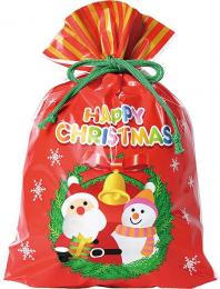 クリスマス巾着ギフトバッグ(中)の商品画像