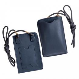 PREMO リサイクルレザー スマホショルダーポーチ　ネイビーの商品画像