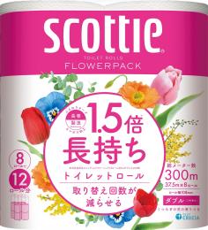 スコッティフラワーパック1.5倍長持ち8ロールダブル(37.5m)の商品画像