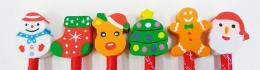 クリスマスけしごむ付きえんぴつの商品画像