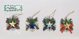 リボン・星付スノーマンフレイクリースの商品画像