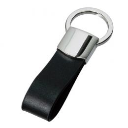 レザー&メタルキーリング(黒)の商品画像