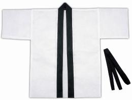 カラー不織布ハッピ大人用L白　※個人宅配送不可の商品画像