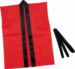 カラ-不織布ハッピ子供用袖無S赤　※個人宅配送不可の商品画像