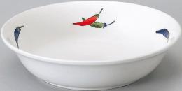 美濃焼 18cm深皿_軽量Dia Ceram 唐辛子 和 (個箱・名入れ代は、別途見積)の商品画像