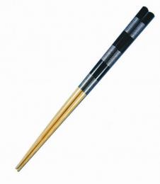 若狭の箸　スス竹銀線　黒　23の商品画像