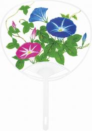 [片面1色名入・版代込] Gタイプうちわ あさがお ※軽オフセット印刷の商品画像