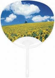 [片面1色名入・版代込] Gタイプうちわ 青空ひまわり ※軽オフセット印刷の商品画像