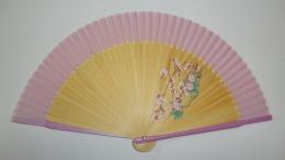 綿扇子 椿 婦人用柄の商品画像