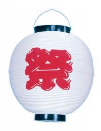 [店舗装飾品]ポリ尺丸提灯　祭白の商品画像