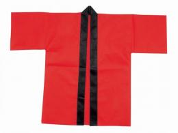 [店舗装飾品]カラー不織布ハッピ　大人用L(帯付・赤)の商品画像